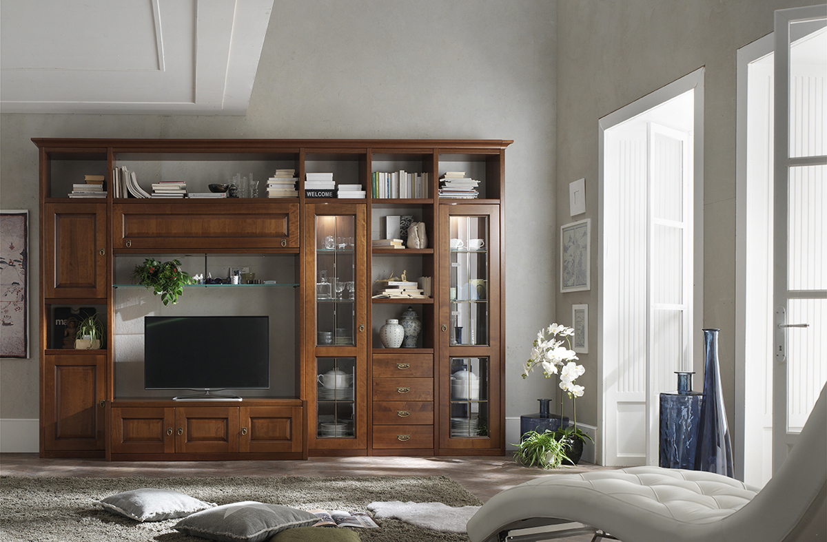 Traditional TV wall unit - AS583 - Maronese - wooden